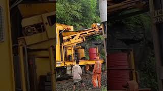 FRM Machine working shoulder ballast cleaning work indianrailways [upl. by Ecyle367]