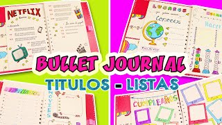 🌈 BULLET Journal 2020 TITULOS BONITOS y Listas  Agenda Parte 2 ✅  Manualidades aPasos [upl. by Narat197]