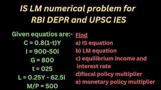 IS LM important numerical problem [upl. by Gladis]