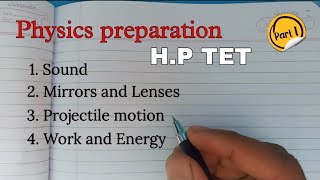 HP TET Physics preparation Part 1 [upl. by Sabec]