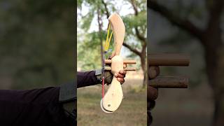 Survival Bow And Arrow Craft anywhere With Bamboo diy craft youtubeshorts wood bamboo [upl. by Lillis]