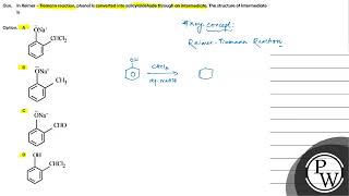 In Reimer  Tiemann reaction phenol is converted into salicylaldehyde through an intermediate [upl. by Sikko393]