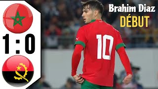 Morocco vs Angola  Brahim Diaz vs angola • débuté avec le Maroc 23032024 [upl. by Fernyak]