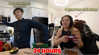 SWITCHING ROLES FOR 24 HOURS  Couples Edition [upl. by Zephaniah]