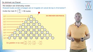 Combinatoriek  de driehoek van Pascal vwo A  WiskundeAcademie [upl. by Olnay]