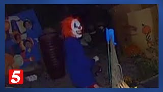 Clown caught on camera trying to steal from Donelson business [upl. by Ainesell]