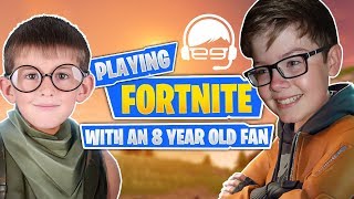 Playing FORTNITE with an 8YEAROLD FAN [upl. by Aihsekin]