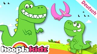 Dinosaurierlied  Kinderreime  TRexDinosaurier  Tierisches Lied  HooplaKidz Deutsch [upl. by Anawat]