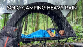 SOLO CAMPING HEAVY RAIN USING TRANSPARENT TARP‼️ HEAVY RAIN CAMPING IN FLOATING TENT [upl. by Akvir223]