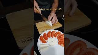 Tomato 🍅 mozzarella shorts salat cooking tomato mozzarella nightsnack 5minuterecipes [upl. by Anaid]