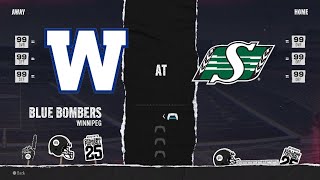 Saskatchewan Roughriders vs Winnipeg Blue Bombers  College Football 25 [upl. by Adnofal]