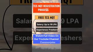 tcs nqt registration process 2024 tcs tcsnqt freshersjobs shorts trending job freshersjobs [upl. by Iveson68]