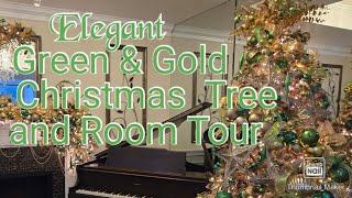 Christmas 24 Vlog 14 Stunning Green amp Gold Tree with a Spiral Design  Elegant Holiday Decor [upl. by Llebpmac980]