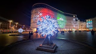 Die weihnachtlichen PUSTEBLUMEN Brunnen an der Blechbüchse DDR Leipzig  Richard Wagner Platz 2023 [upl. by Annaoi69]