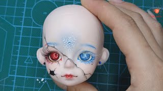 All Process  DIY  BJD Faceups stoties  Repainting Dolls  Doll Makeup  L4049 [upl. by Dremann]