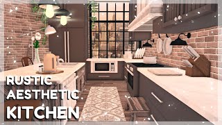 Bloxburg Rustic Aesthetic Kitchen Speed Build  Roblox Room Ideas [upl. by Aikram477]