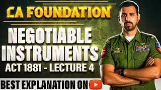 Lec 4  The Negotiable Instruments Act 1881  CA Foundation Bootcamp [upl. by Ennad]