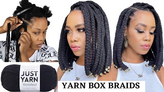 🔥How To DIY YARN BOX BRAIDS Rubber Band Method Beginner Friendly Ptotectivestyle Tupo1 [upl. by Sitoeht]