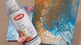 Testing Krylon Triple Thick Crystal Clear Glaze to Seal Acrylic Pour Paintings [upl. by Budde]