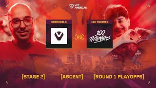 Sentinels vs 100 Thieves  VCT Americas Stage 2  Round 1 Playoffs  Map 2 [upl. by Mochun]