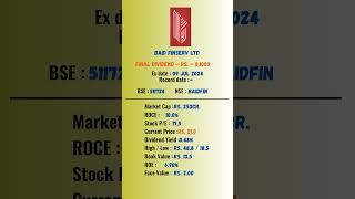 BAID FINSERV LTD  ExDate 09062024  dividend stockmarket shots nifty dividend daily [upl. by Ysus662]