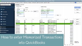 How to create memorized transactions in QuickBooks [upl. by Emmaline]