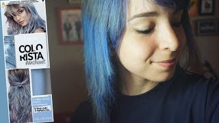 Dying My hair with LOreal Colorista washout bluehair  DIY amp REVIEW [upl. by Ennahoj]