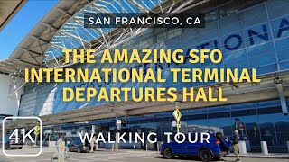 Exploring the San Francisco International Terminal Departures Hall SFO Airport 2024 [upl. by Hnilym]