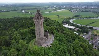 The Wallace Monument Stirling from above [upl. by Halyhs]