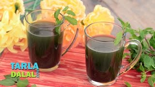 Fresh Herbal Tea Tulsi Mint and Ginger Drink for Cold by Tarla Dalal [upl. by Claretta702]