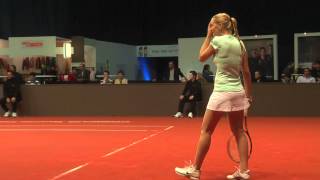 Agnes Szavay return  service game vs Yvonne Meusburger  Porsche Tennis Grand Prix 2012 [upl. by Nylorac]