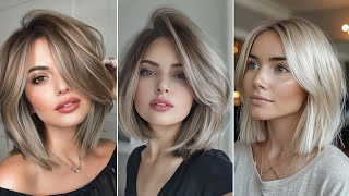 Shoulder Length Lob Haircut Blunt Bob Cut For Thin Hair Chin Length Hairstyles Lob Long Bob [upl. by Eninahs]