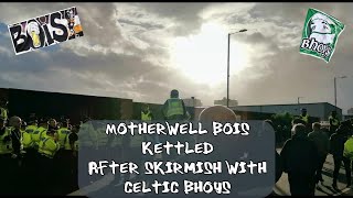 Motherwell Bois Ultras Kettled After Skirmish With Celtic Bhoys  Celtic 2  Motherwell 1  011022 [upl. by Weissman]