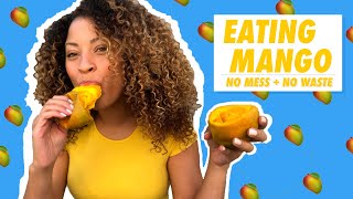 The BEST Way to Eat a Mango  NO MESS  Easy to Eat  Fast 🥭 [upl. by Ahsienaj]