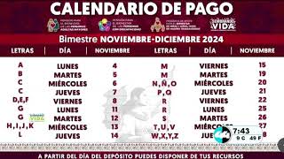 Calendario de pago Bienestar Noviembre  Diciembre [upl. by Hsekin]