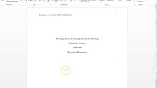 APA Formatting Part 1  The Title Page  6th EditionSimple [upl. by Legir]