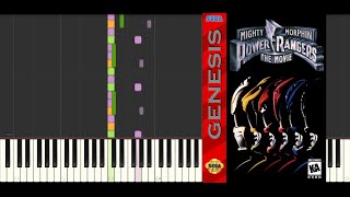 SynthesiaSheet MusicMighty Morphin Power Rangers The Movie  Combat GenesisCovermidi [upl. by Ewen763]