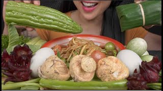 THE GOOD MEAL PAPAYA SALAD WITH FERTILIZE EGGS ASMR EATING SOUNDS  NO TALKING  SASASMR [upl. by Belia]