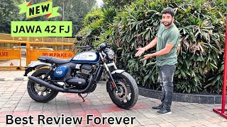 New Jawa 42 FJ Finally Showroom On Road Price Features New Changes Exhaust Sound Detail Review 42FJ [upl. by Sileray]