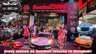 Crazy scenes as Gumball 3000 finally returns to Bangkok 120 Supercars Pagani Koenigsegg amp more [upl. by Wallford]