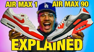 Nike Air Max 1 vs Air Max 90 EXPLAINED [upl. by Whatley]