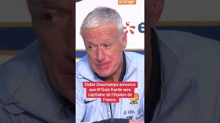 Didier Deschamps annonce que N’Golo Kanté sera capitaine de l’équipe de France [upl. by Divadnoj554]