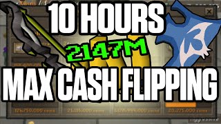 Max Cash Flipping for 10 Hours Grand Exchange Insane OSRS Challenge [upl. by Lliw654]