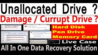 Unallocated Hard Disk Reocovery  Damage Hard Drive Data Recovery  Currupt Hard Drive Data Recover [upl. by Chung]