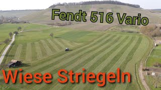 Grünlandpflege im Frühjahr mit Fendt 516 Vario und Köckerling Grasmaster 600 [upl. by Ley176]