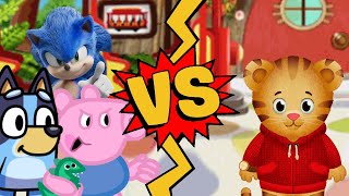 MUGEN Battles  Teen SonicBlueyGeorge Pig vs Daniel Tiger [upl. by Leonard530]