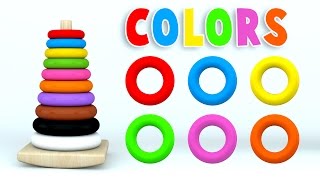 Learn Colors with Color Stack Rings and More Colours Videos for Children [upl. by Jen969]