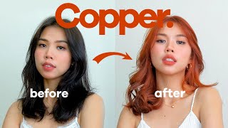 Dyeing my black henna hair to copper red  NO BLEACH [upl. by Eicrad645]