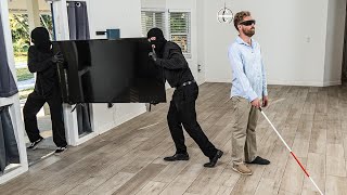 Robbers Secretly Taking Everything in Blind Guys House Prank [upl. by Godderd]