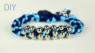 DIY Chinese Crown Knot Bracelet with Beads [upl. by Rafaellle369]